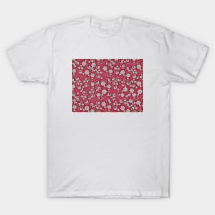 Decorative Red Floral Pattern T-Shirt